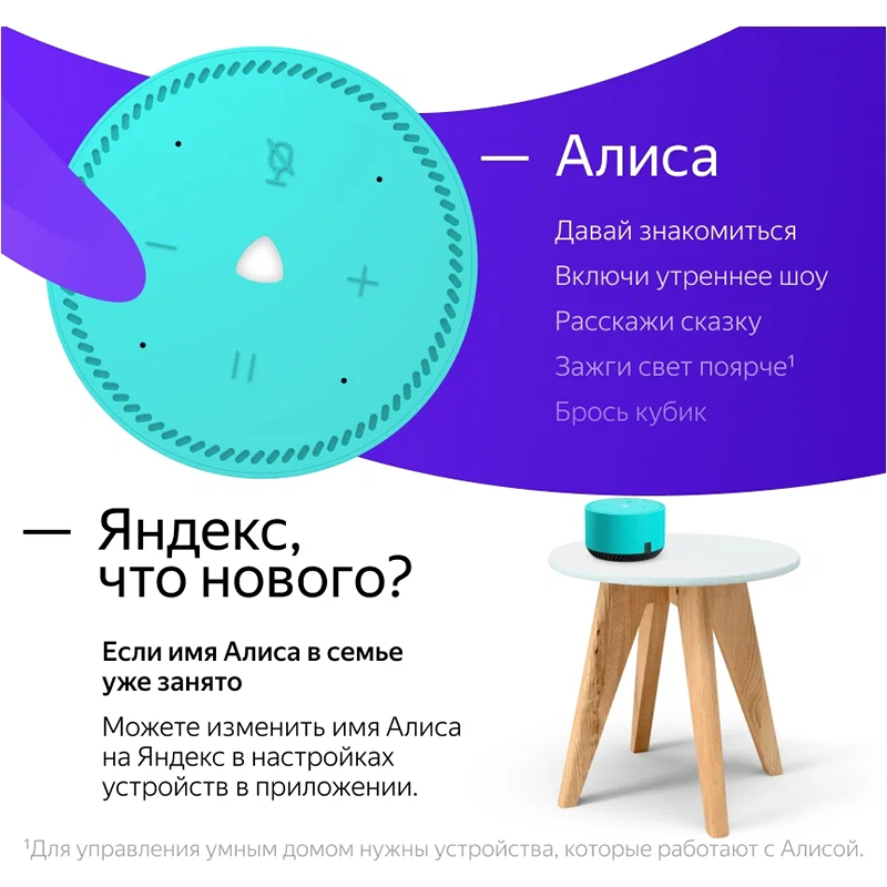 Умная колонка ЯНДЕКС Станция Лайт 5Вт, с Алисой, бирюзовый мята [yndx-00025g] 